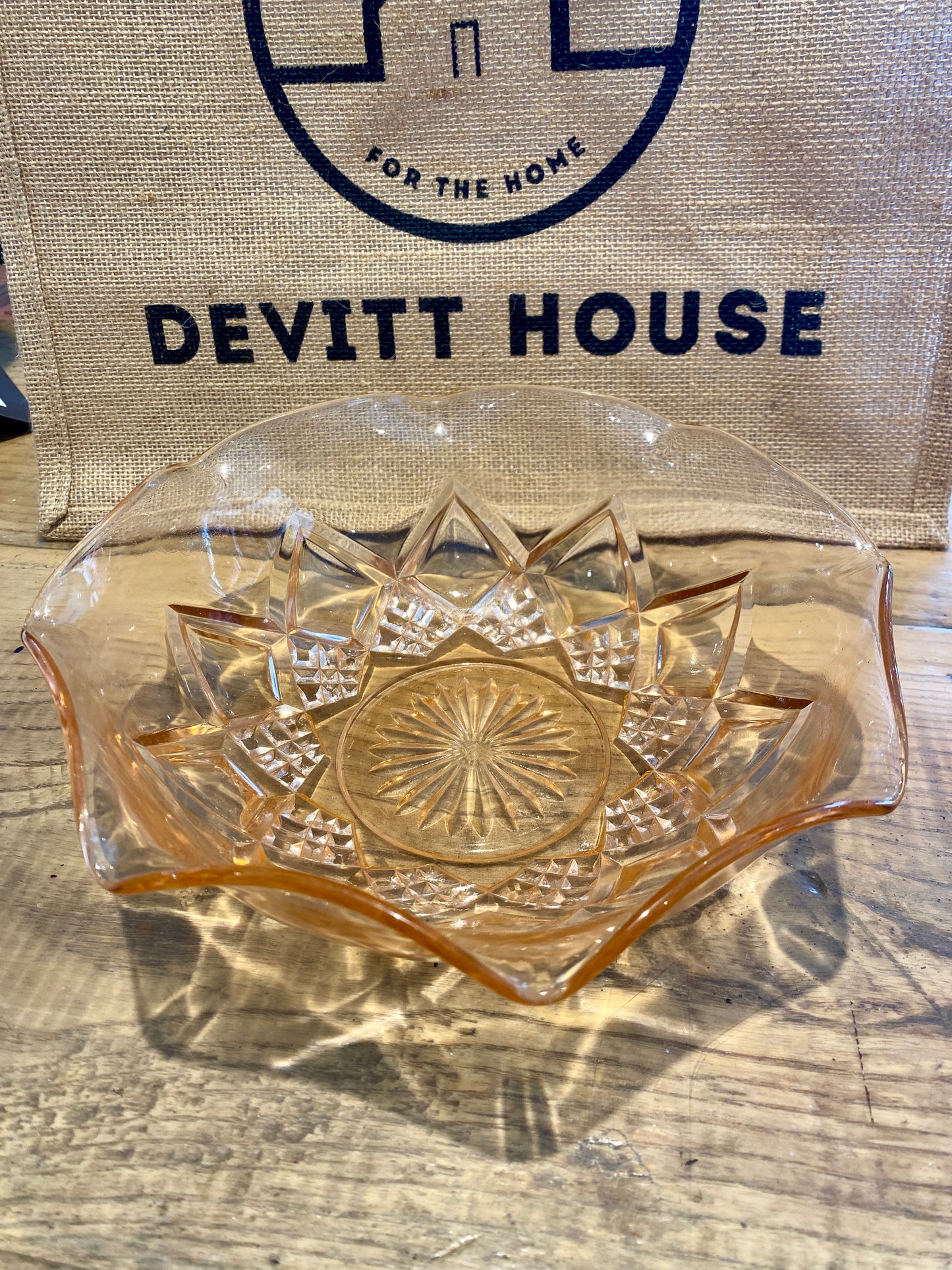 Vintage Depression Glass Hazel Atlas Pressed Glass Bowl