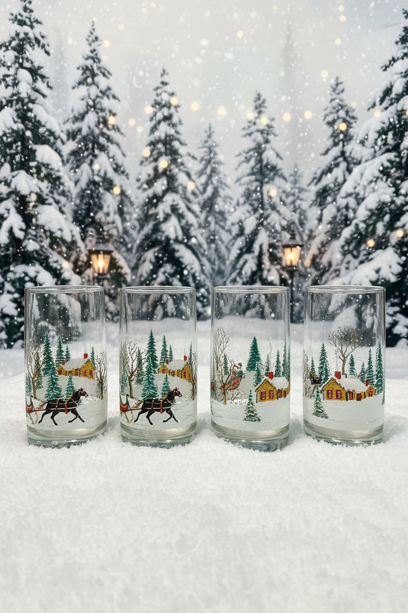 Vintage Libby Christmas Glasses