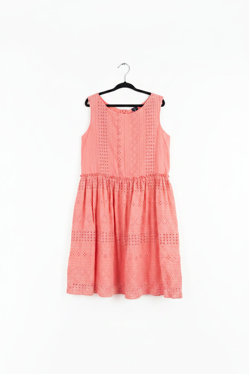 Salmon Pink Eyelet Child's Dress
