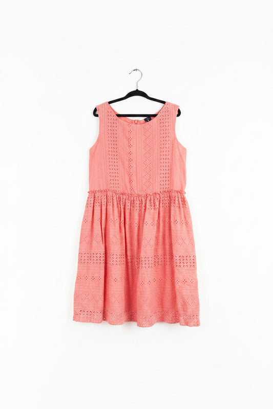 Salmon Pink Eyelet Child's Dress