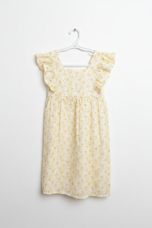 Yellow & White Embroidered Eyelet Sundress