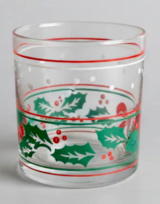 Vintage Libbey Christmas Lowball Glasses