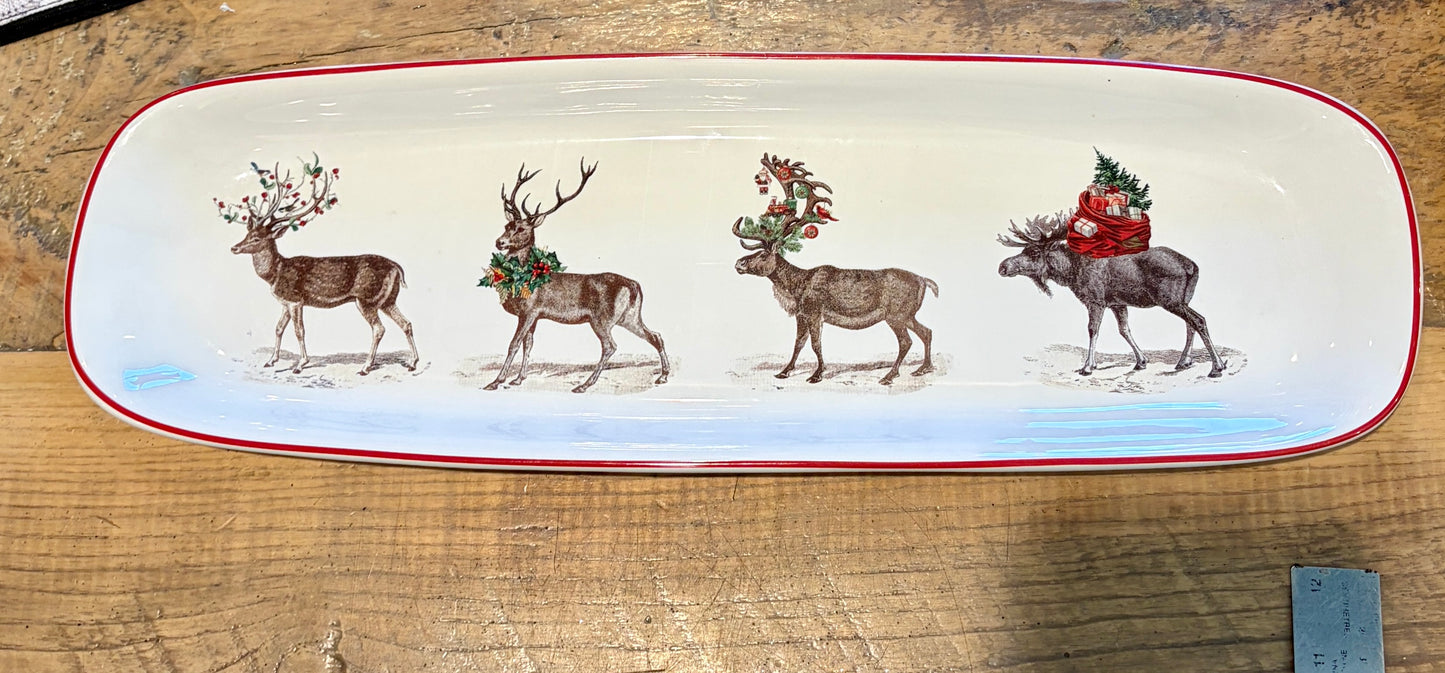 Vintage Pottery Barn Christmas Serving Tray