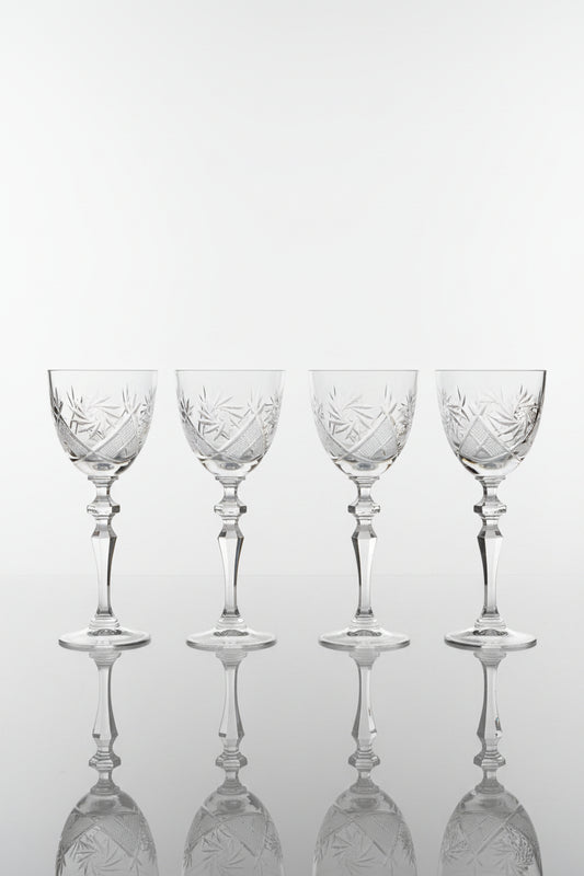Cut Crystal Vintage Wine Goblets