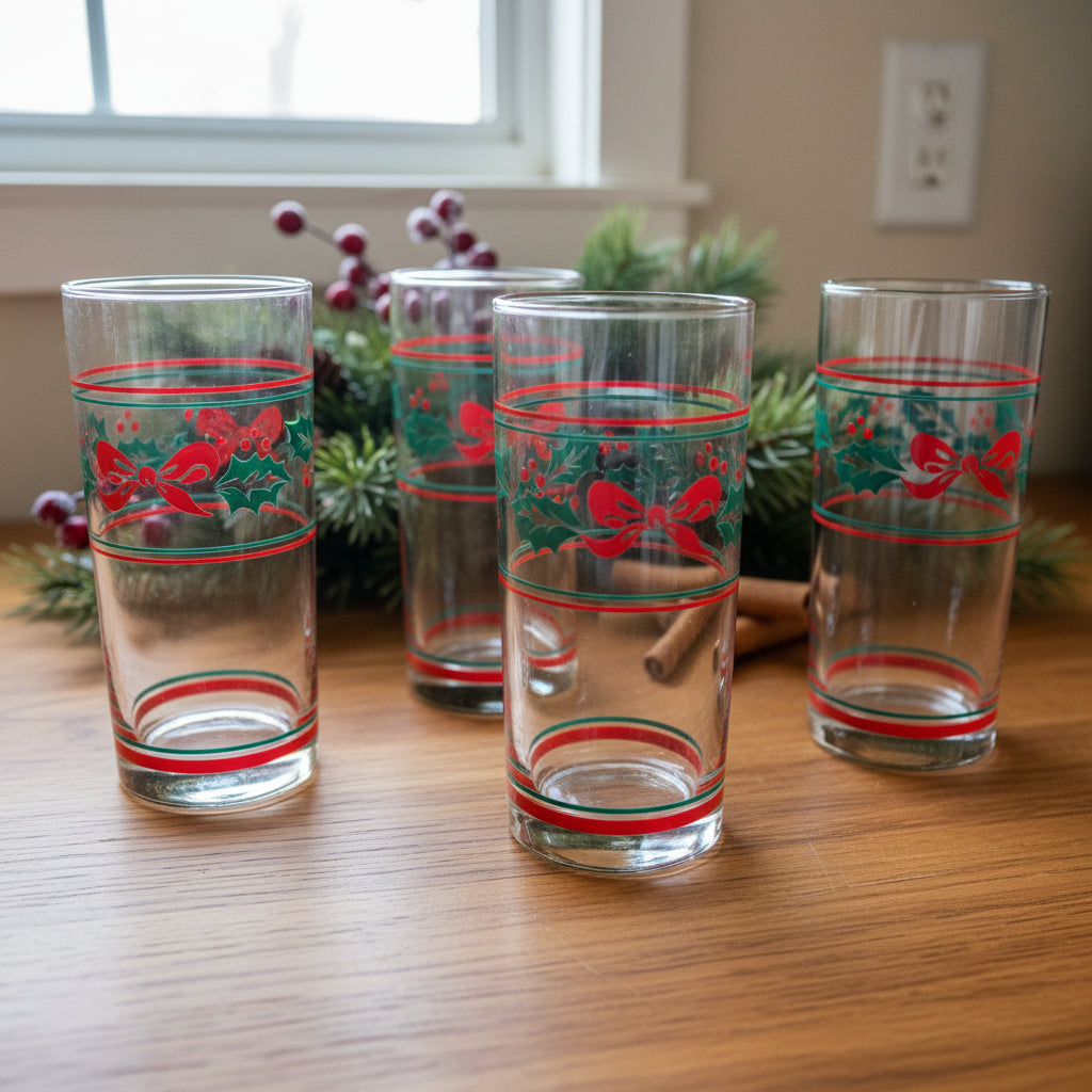 Vintage Christmas Glasses