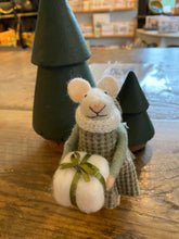 Load image into Gallery viewer, Wintergreen Willa Felted Mouse Ornament
