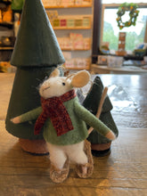 Load image into Gallery viewer, Snowshoe Sam Felted Mouse Ornament
