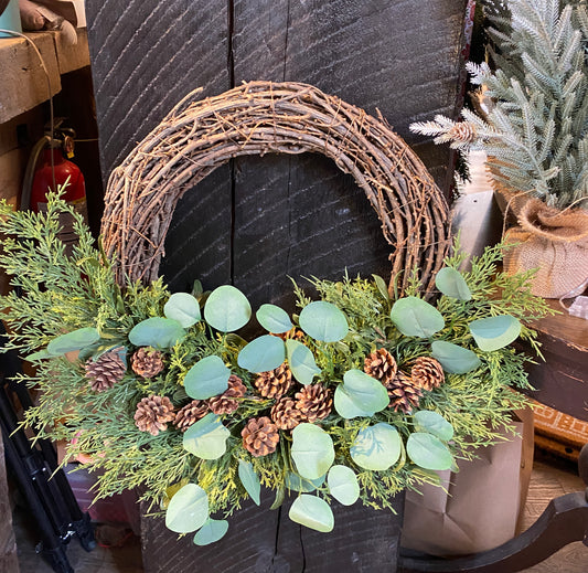 Pine Cone Eucalyptus Wreath