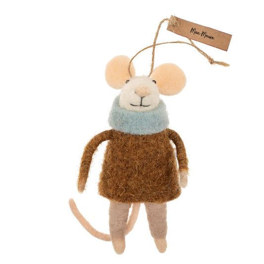 Max Mouse Felted Mouse Ornament