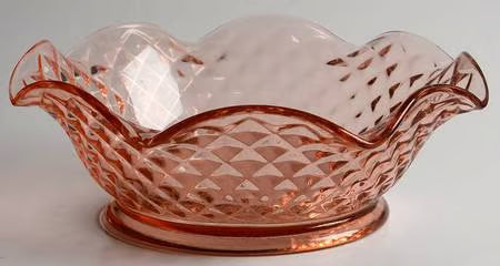 Vintage Pink Depression Glass Ripple Bowl