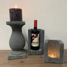 Load image into Gallery viewer, Dark Grey Cement Candle or Wine Bottle Holder
