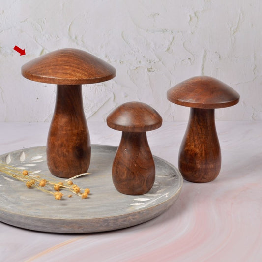 Alora Wooden Mushroom, Medium