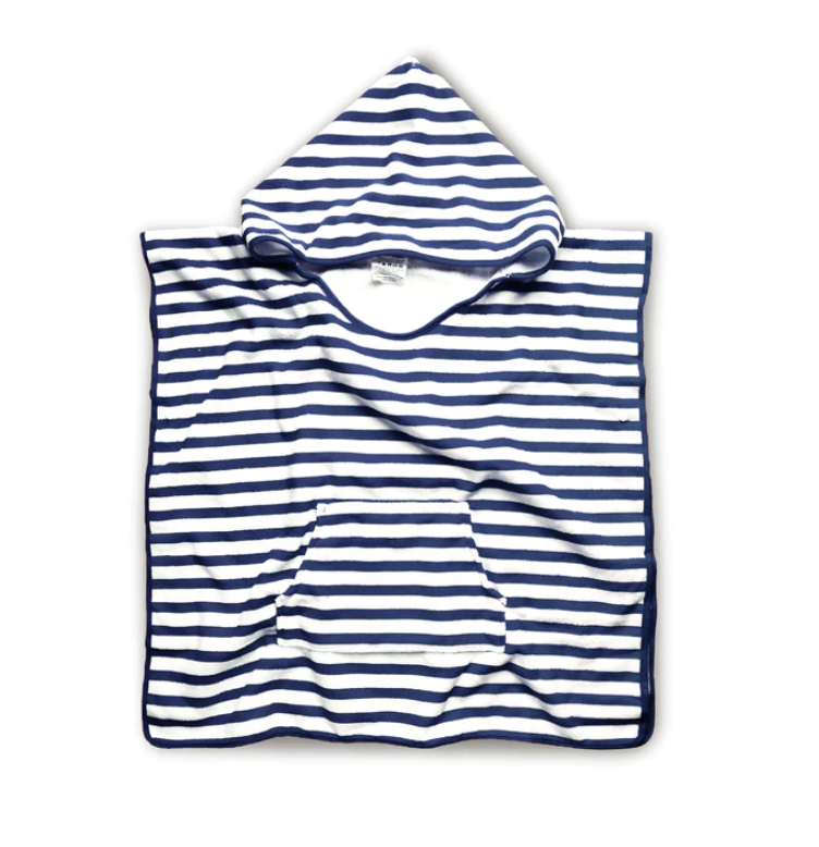 Children's Hooded Towels  Navy or Red Stripe
