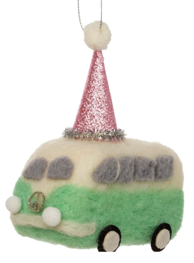 Felted Wool VW Bus Ornament