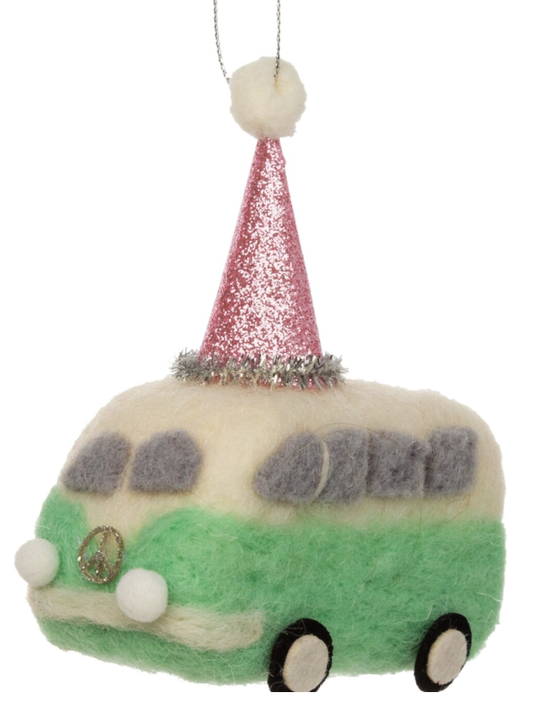 Felted Wool VW Bus Ornament