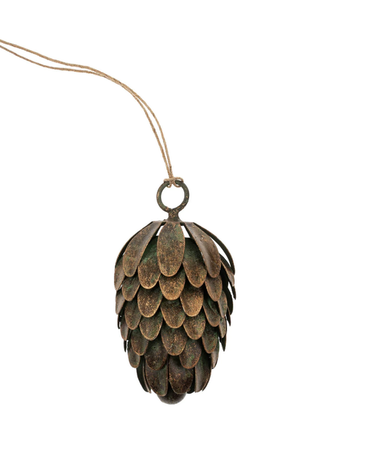Patina Pinecone Ornament,  Medium