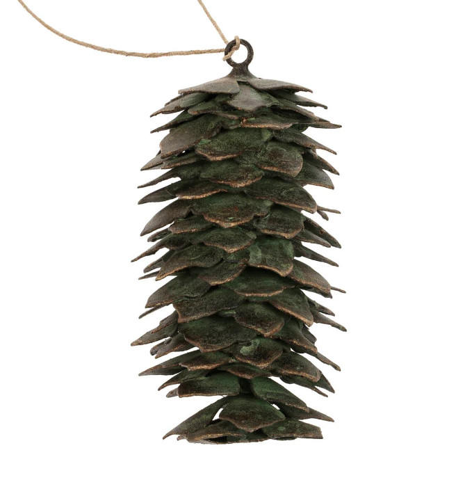 Patina Pinecone Ornament,  Large