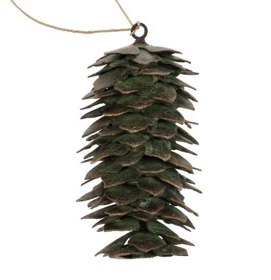 Patina Pinecone Ornament,  Large