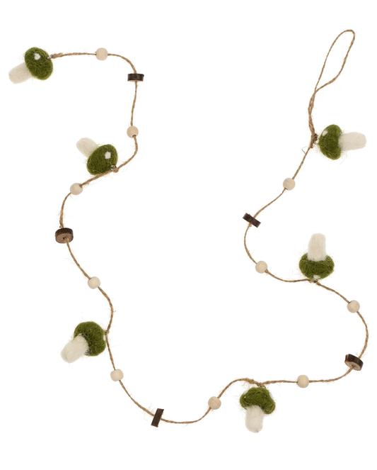 Felted Wool Mushroom Garland