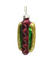 Glass Hotdog Ornament