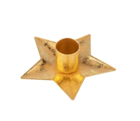 Gold or silver Foiled Metal Star Taper Table Piece