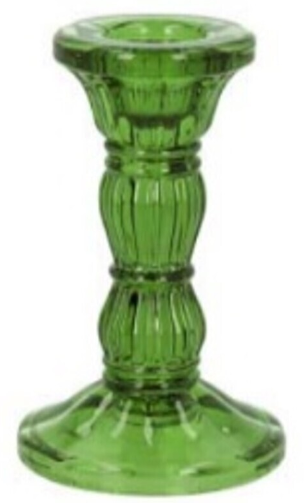 Green Glass Taper Holder