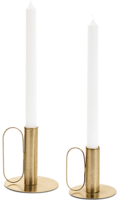 Candle Holder With Handle Brass