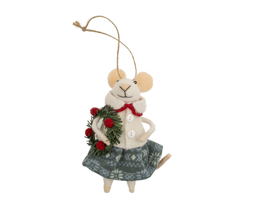 Traditional Tabitha Felt Mouse Ornament