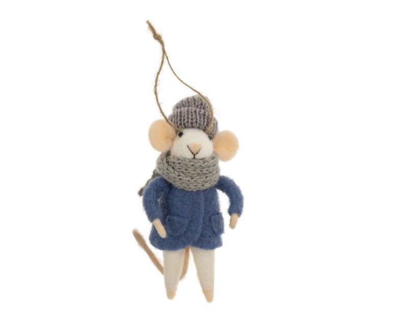 Cozy Cora Felted Mouse Ornament