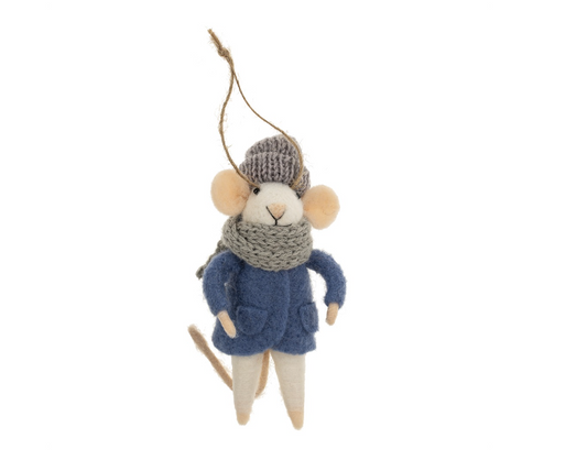 Cozy Cora Felted Mouse Ornament