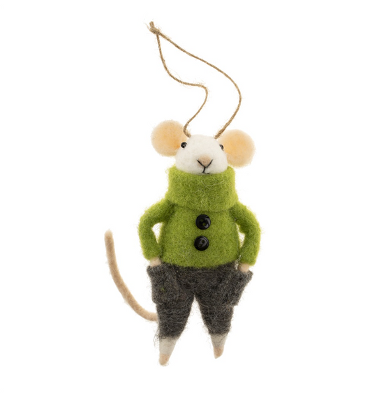 Comfortable Cooper Felted Mouse Ornament