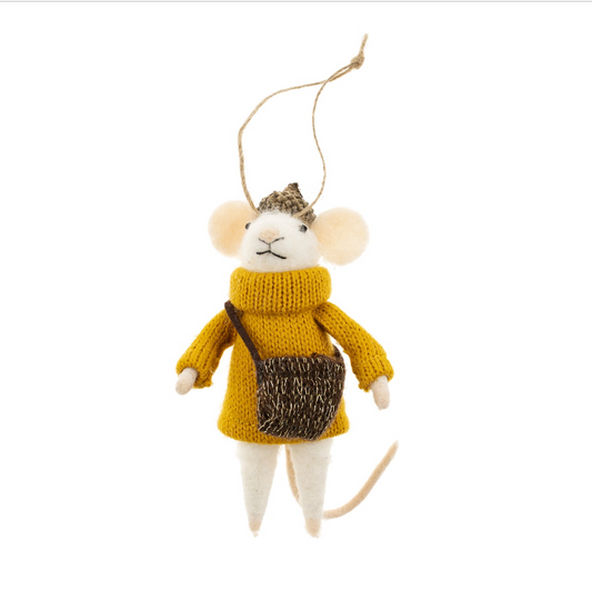 Frankie Felted Mouse Ornament