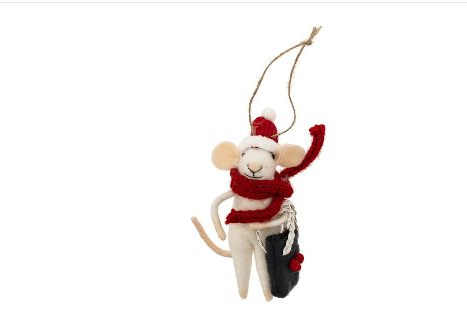 Yultide Yohan Felted Mouse Ornament