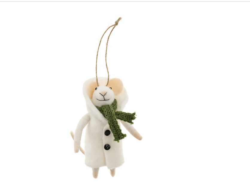 Overcoat Coddette Felted Mouse Ornament