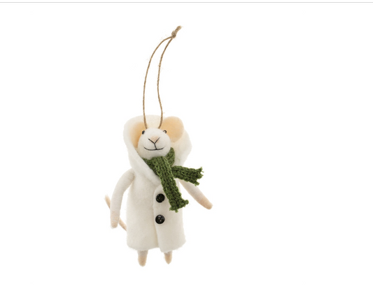 Overcoat Coddette Felted Mouse Ornament