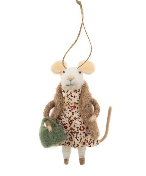 Countryside Callie Felted Mouse Ornament