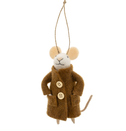 Bundled Bruce Felted Mouse Ornament
