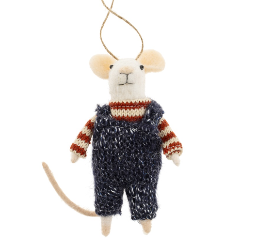 Quincy Felted Mouse Ornament