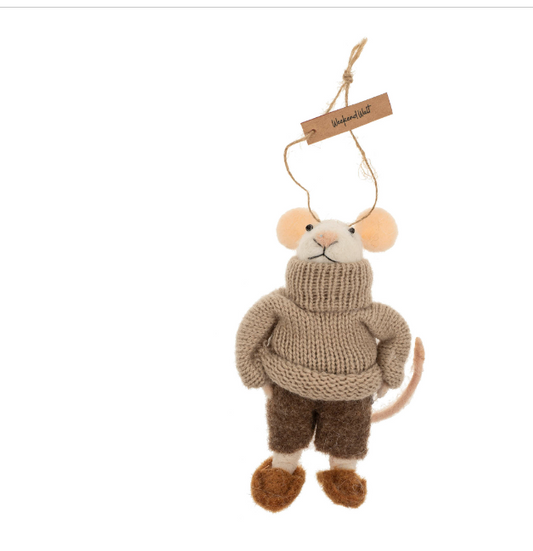 Weekend Walt Felted Mouse Ornament