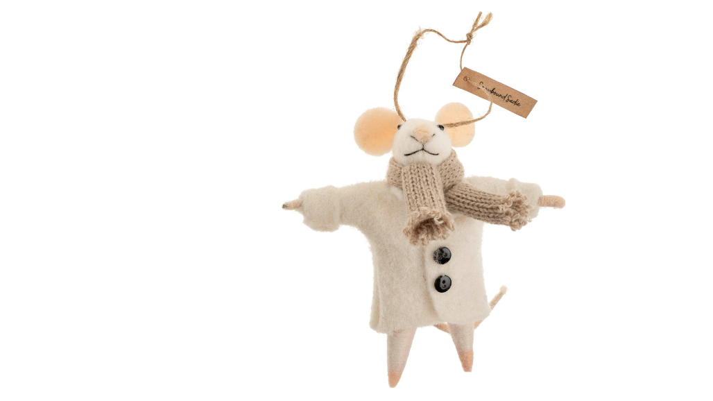 Snowbound Sadie Felted Mouse Ornament