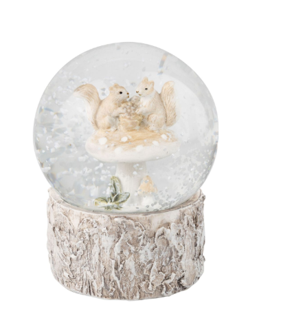 Squirrels on Mushroom Snow Globe