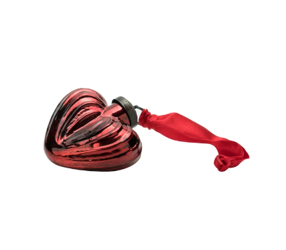 Red or Pink Glass Heart Ornament