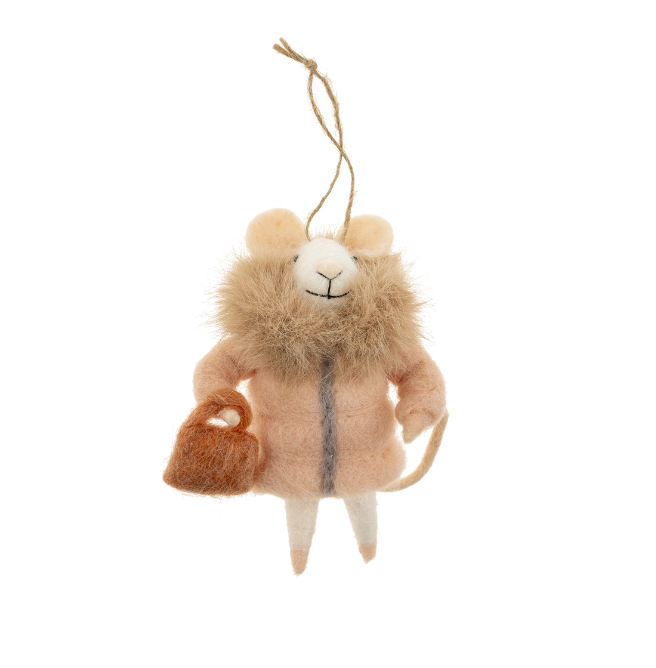 Wintry Wendy Felted Mouse Ornament