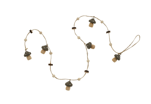 Wooden Mushroom Garland