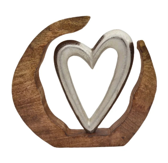 Mango Wood and Metal Tabe Decor