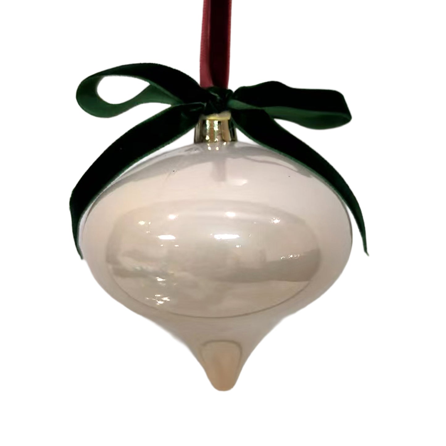 White Pearl Finish Onion Shape Ornament