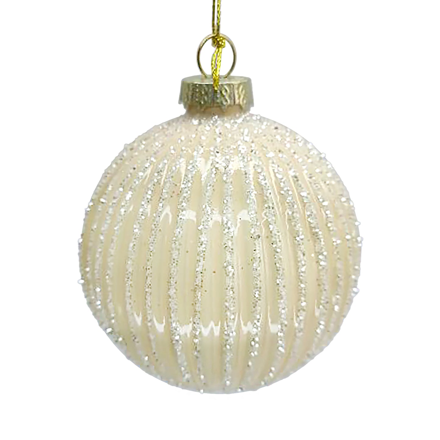 Cream Pearl Glass 3" Ornament