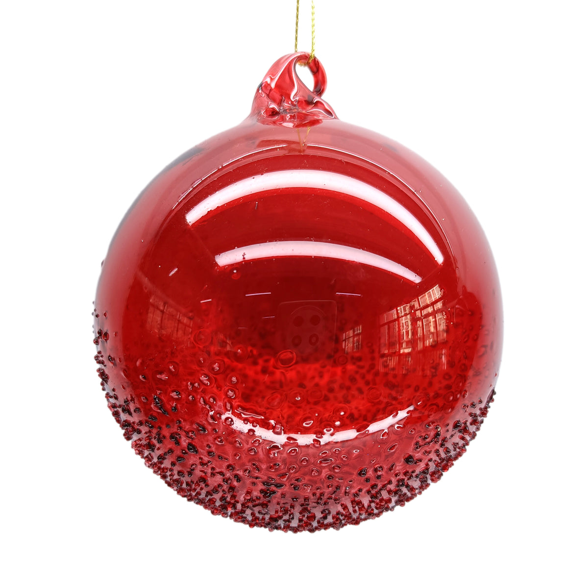 Glass Ornament, Red or Green with
