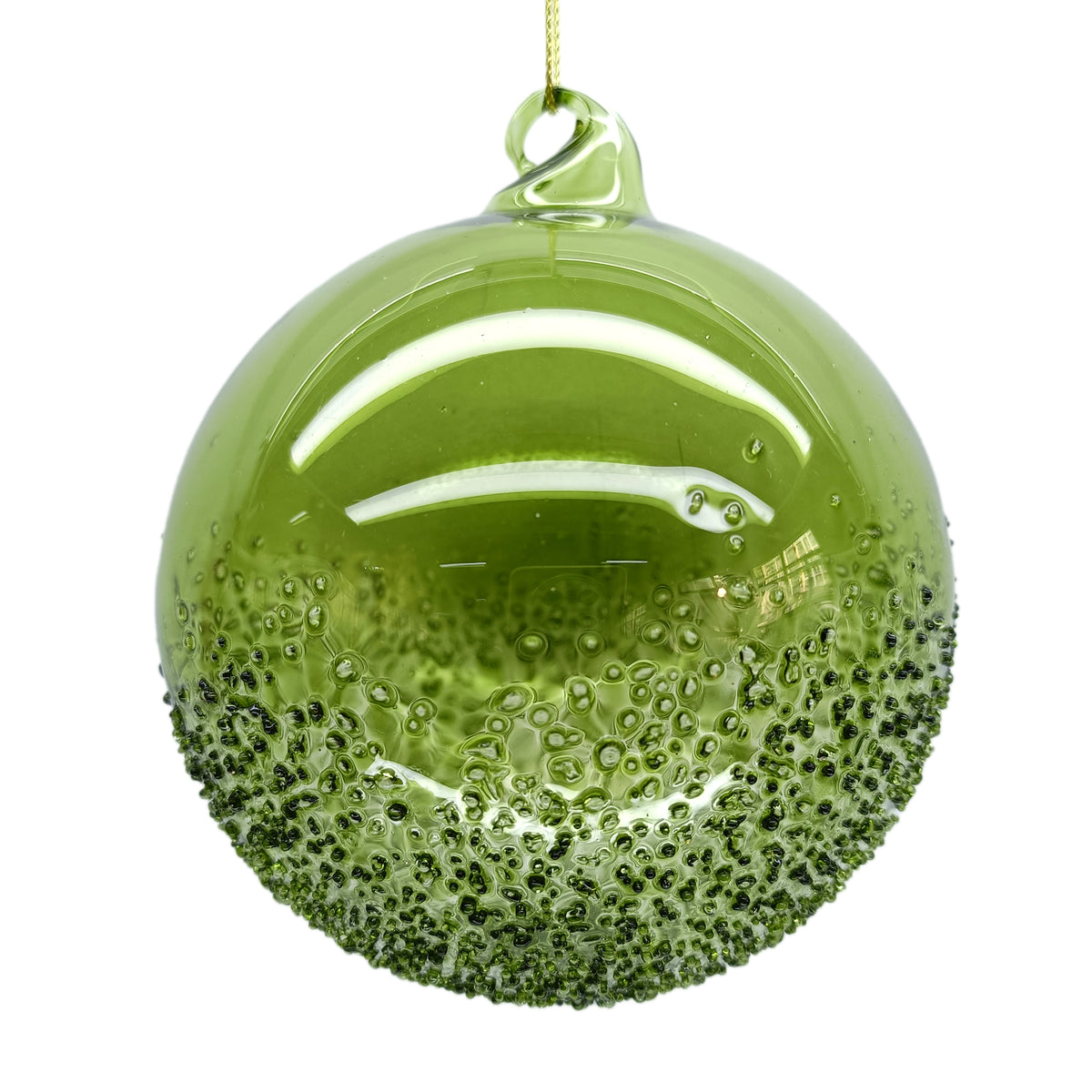 Glass Ornament, Red or Green with