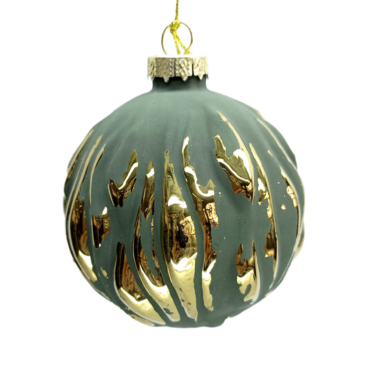 Sage Gold Glass Ornament